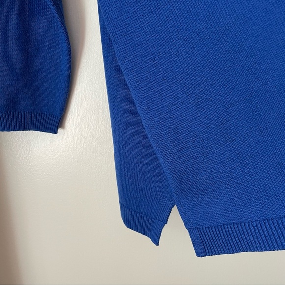 Talbots Blue Boyfriend Cardigan V-Neck Long Sleeve Button Front Size 2X Petite - Picture 8 of 16